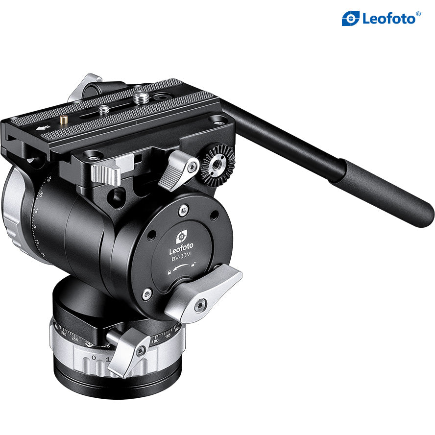 Leofoto BV-30M 76mm Base Fluid Video Head with Manfrotto MP-120 Plate
