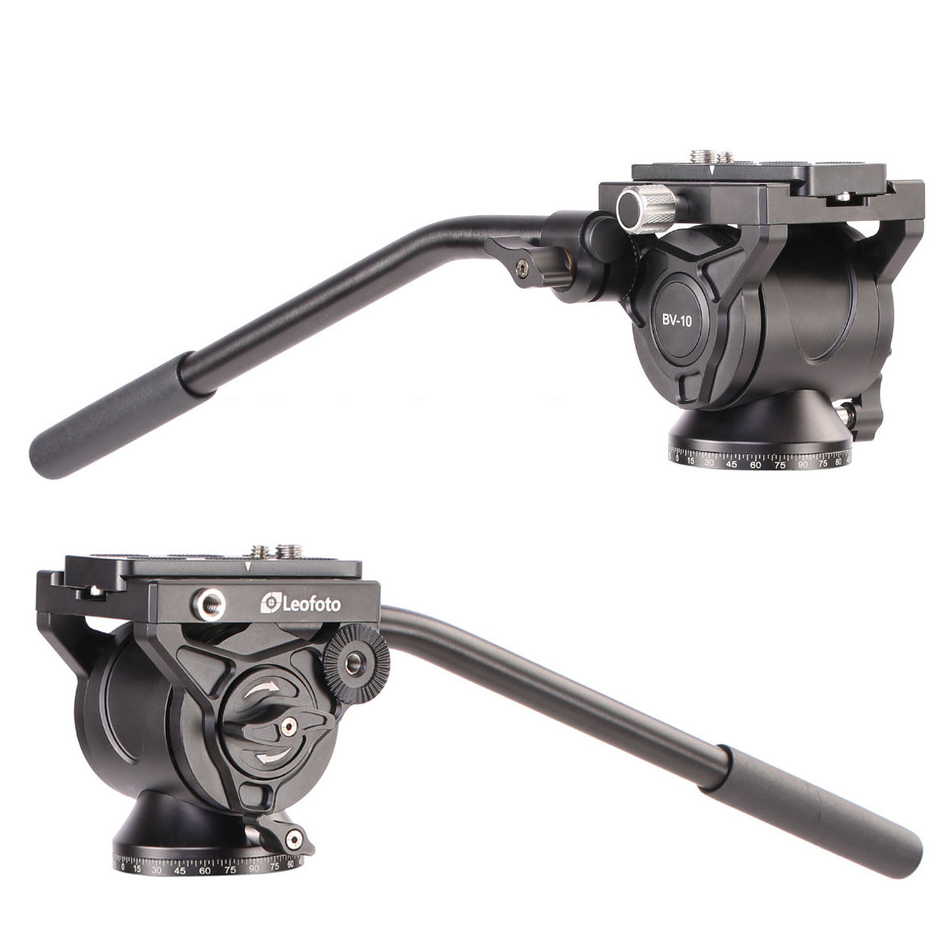 Leofoto BV-10M 60mm Base Fluid Video Head with Manfrotto MP-90 Plate