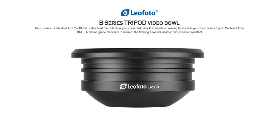Leofoto BA-100 Half Bowl Adapter 100mm for 100mm Systematic Tripods