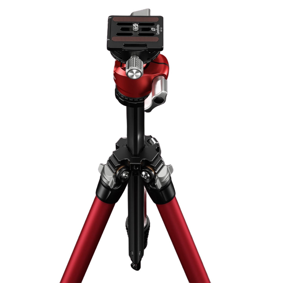 Leofoto LY-224C Mr.Y Series 4 Section Carbon Fibre Tripod with LH-25R Ball Head - Red