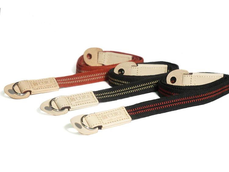 CURA CSS-120BK/RD  3i Braided Silk Lanyard Patch Leather (120 cm) Black/Red