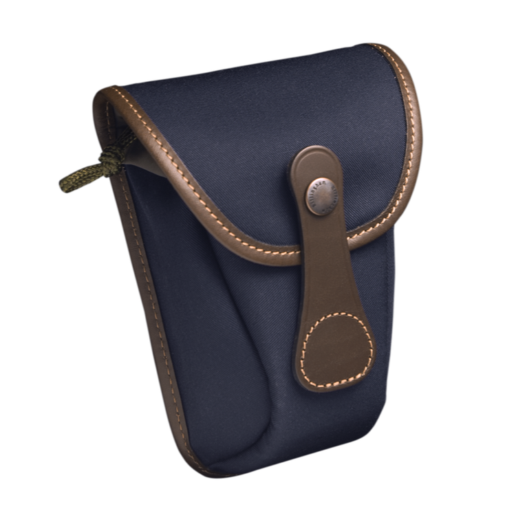 Billingham AVEA 7 End Pocket Pouch - Navy Canvas / Chocolate Leather