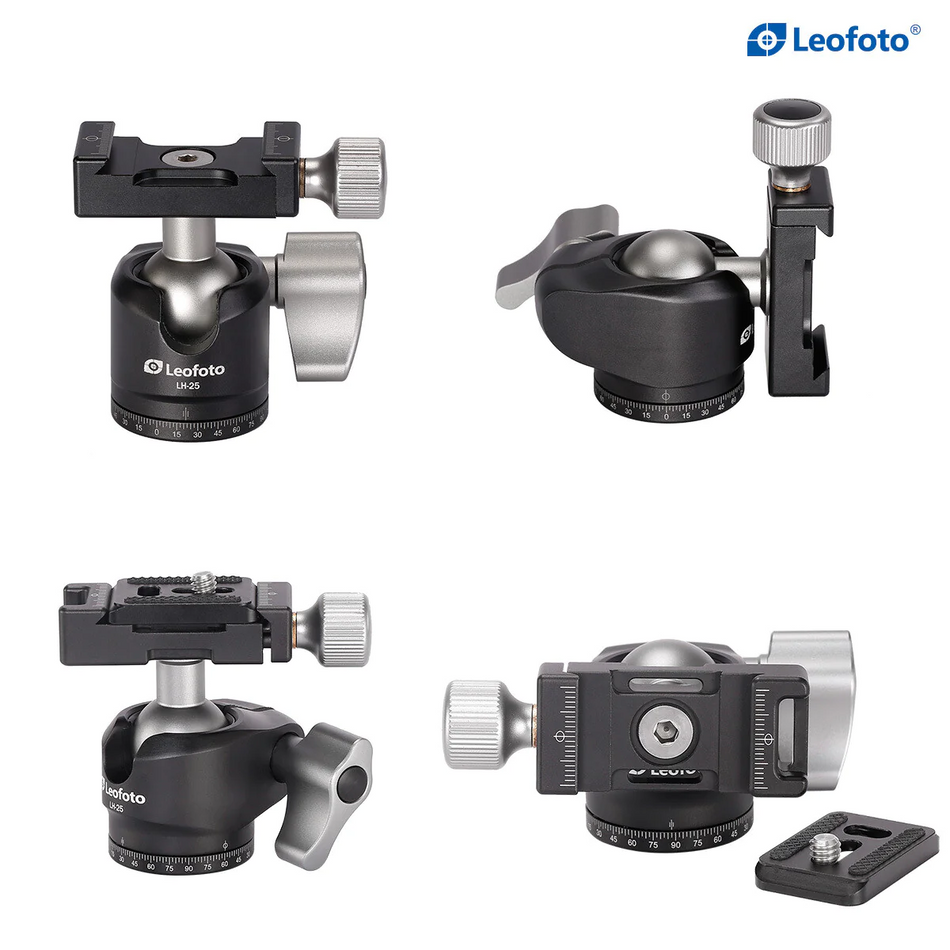 Leofoto LH-25R Ball Head with Panning Clamp and NP-50 Plate