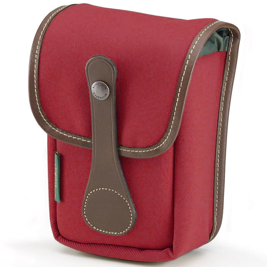 Billingham AVEA 5 End Pocket Pouch - Burgundy Canvas / Chocolate Leather