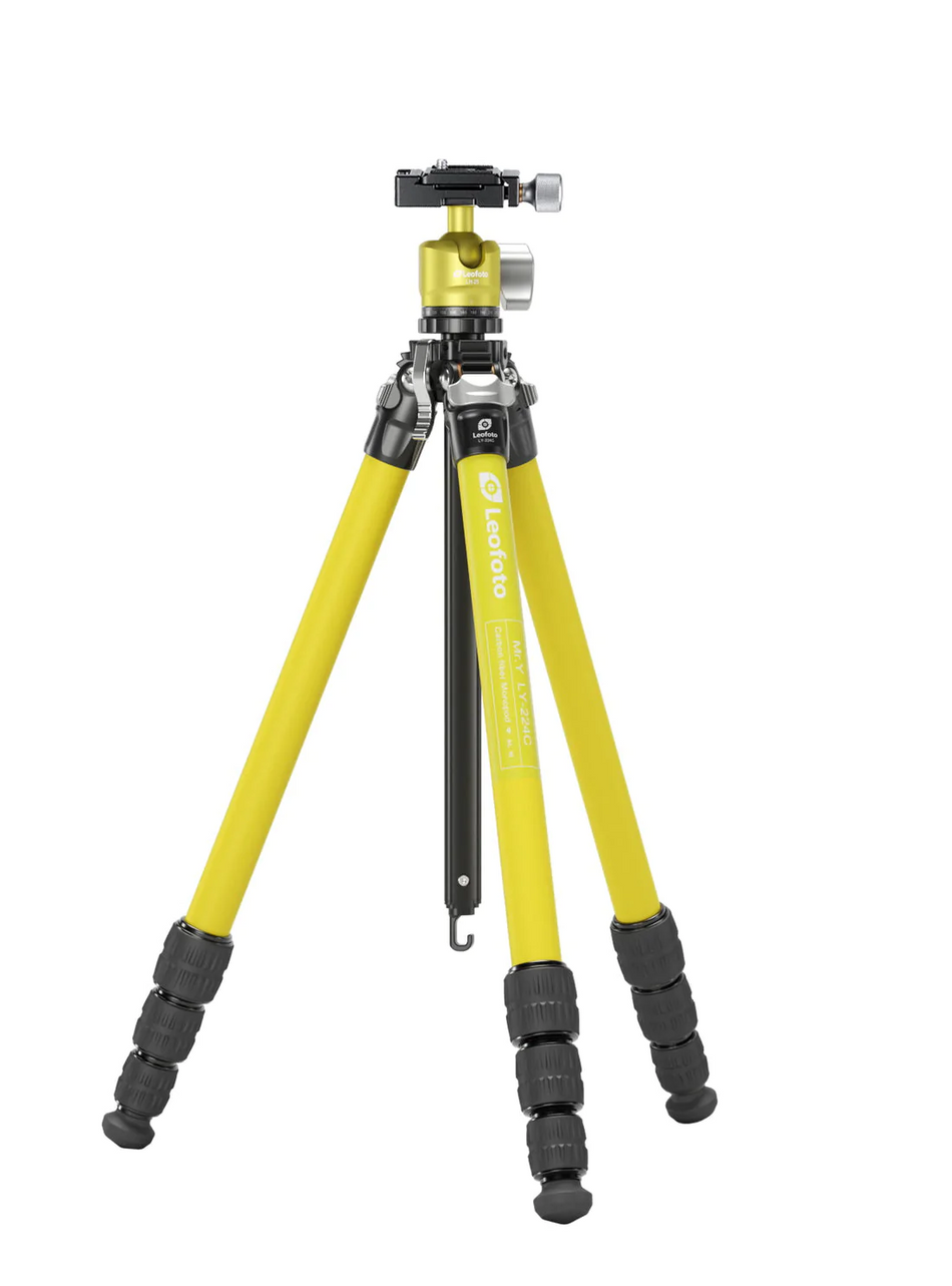 Leofoto LY-224C Mr.Y Series 4 Section Carbon Fibre Tripod with LH-25 Ball Head -Yellow