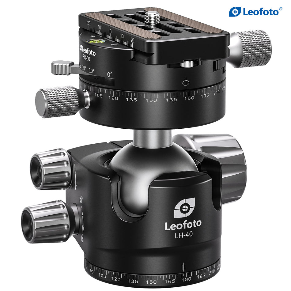Leofoto LH-40PR Ball Head with PR-60 Indexing Panning Clamp and QP-70N Plate