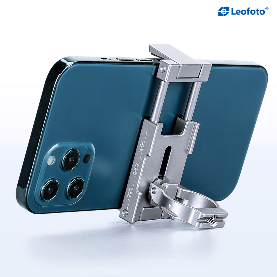 Leofoto PC-60 Silver Folding Phone Holder with Arca Swiss Foot