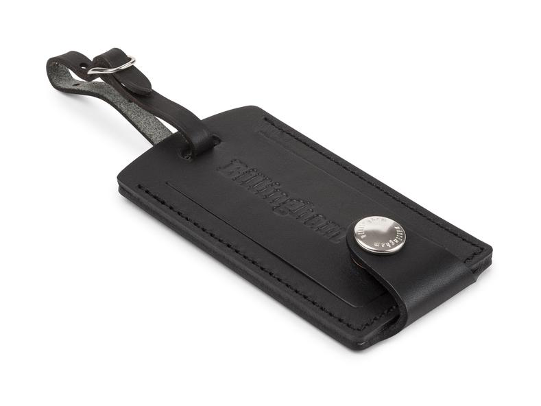Billingham Luggage Tally - Black Leather / Nickel Coated Brass Buckle