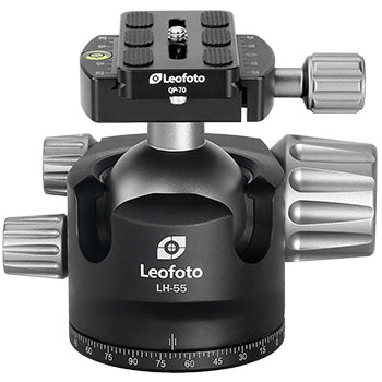 Leofoto LH-55 55mm Low Centre of Gravity Ball Head with QP-70N Plate