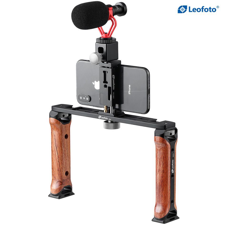 Leofoto VC-2 Smart Phone Brace with Dual Handles for Handheld Photography and Videography