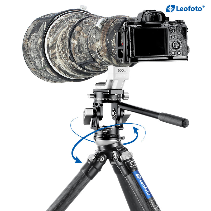 Leofoto VH-30R 2-Way Monopod Head with Panning Clamp and PU-100D Plate
