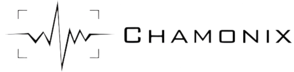 Chamonix collection logo: black heartbeat line with target brackets, modern text.