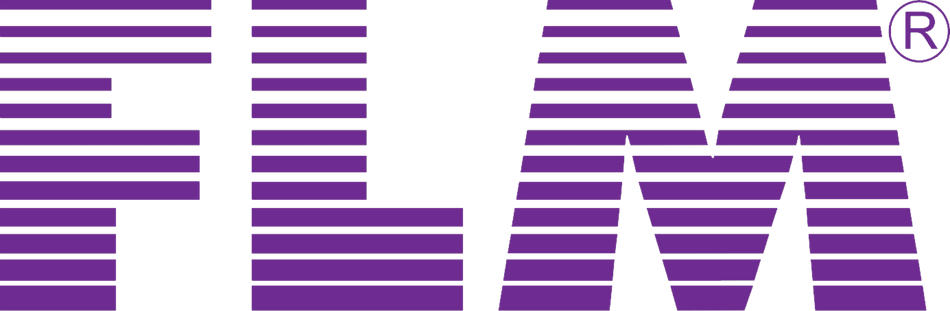 FLM logo in purple stripes, representing high-quality camera heads and tripods.