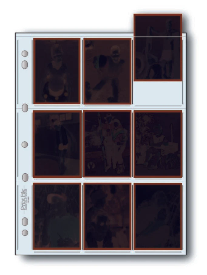 Print File 120-9HB pack of 25 for 9 - 120 single frames up to 6 x 7 cm for 18 sports cards