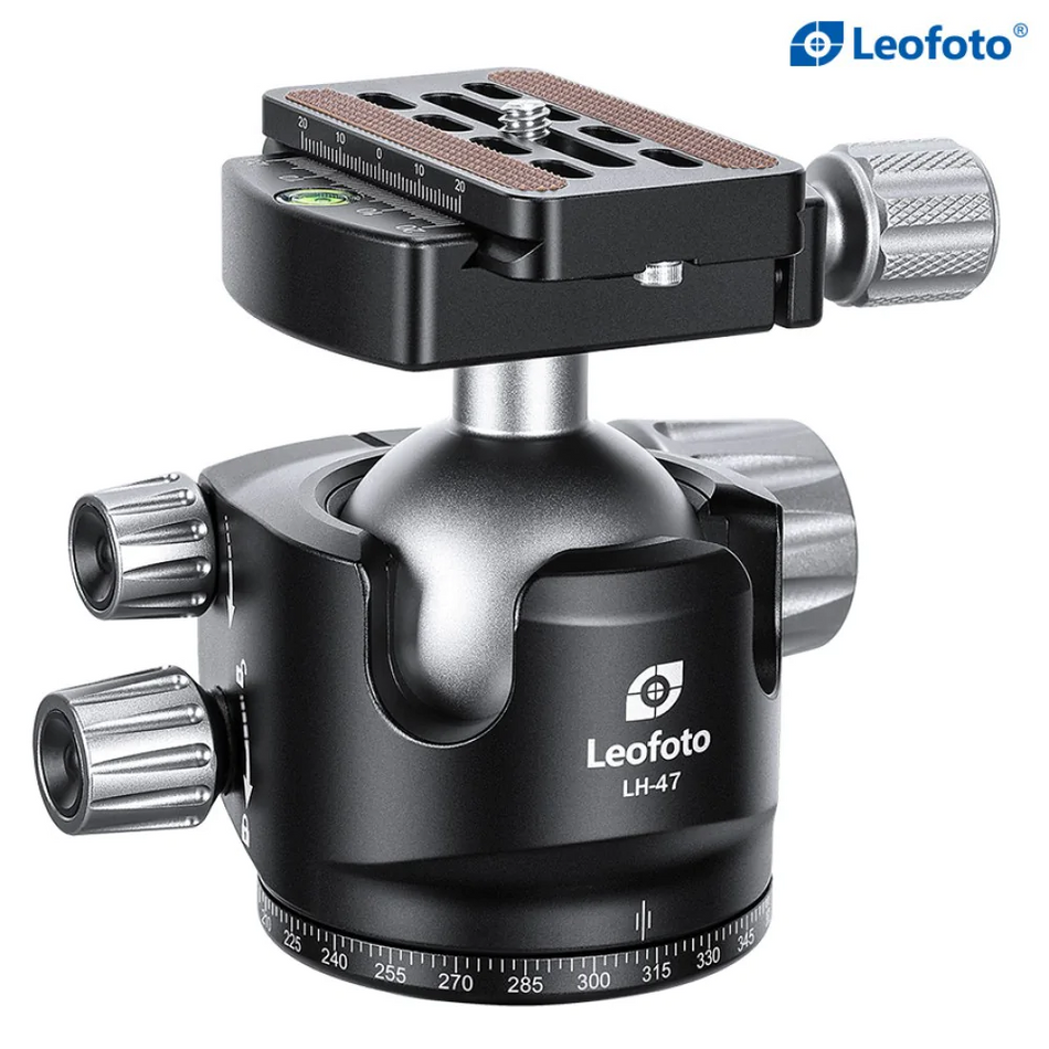 Leofoto LH-47LR Ball Head with LR-60 Quick Release Clamp and QP-70 Plate