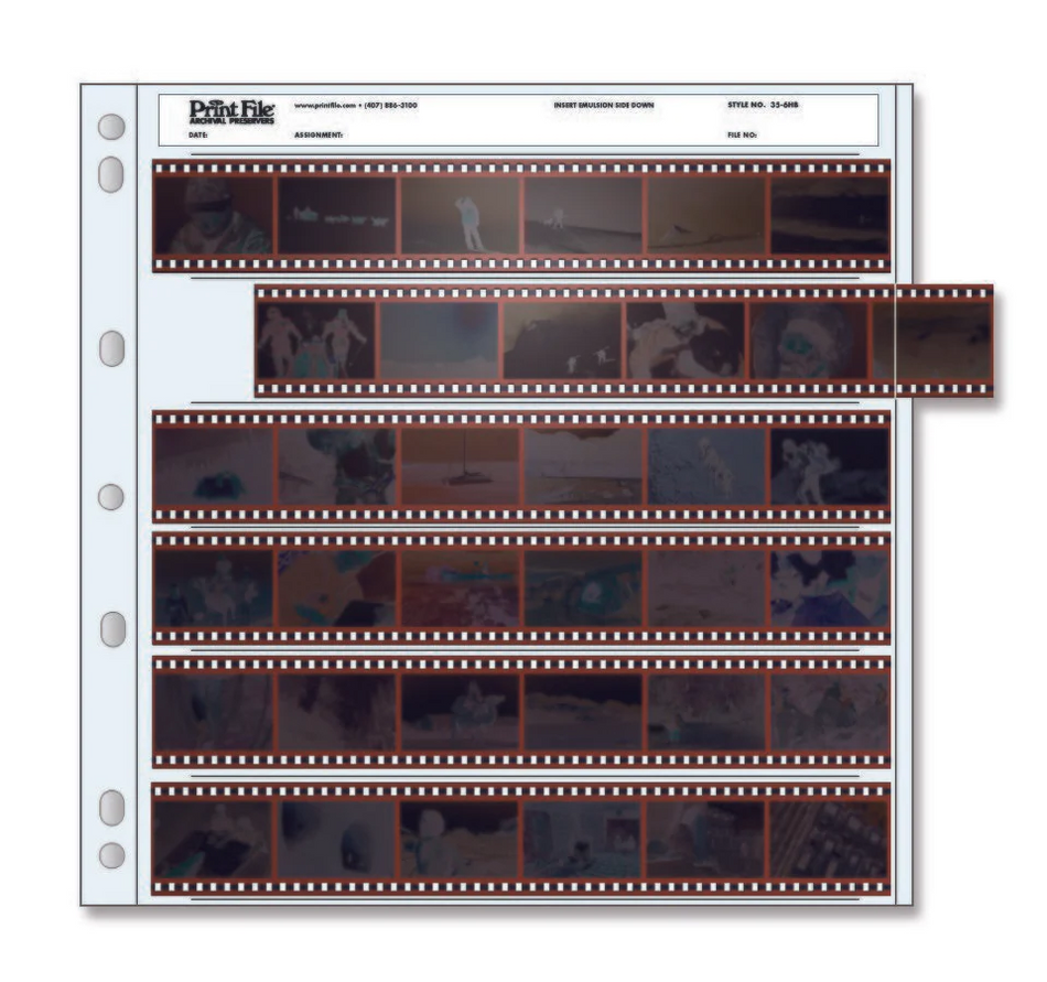 Print File 35-6HB pack of 100 for 6 - 35mm strips - total 36 frames