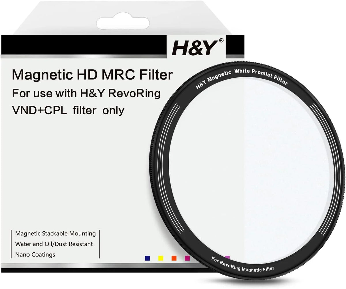 -H&Y Filters White Mist (1/8) Magnetic Clip-on Filter for RevoRing VND & CPL (58-77mm)-77mm Filters for Revo & Swift Rings-H&Y Filters