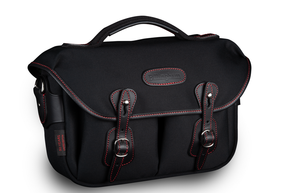 Billingham 50 Years Hadley Small Pro Black/Black with Red Stitching