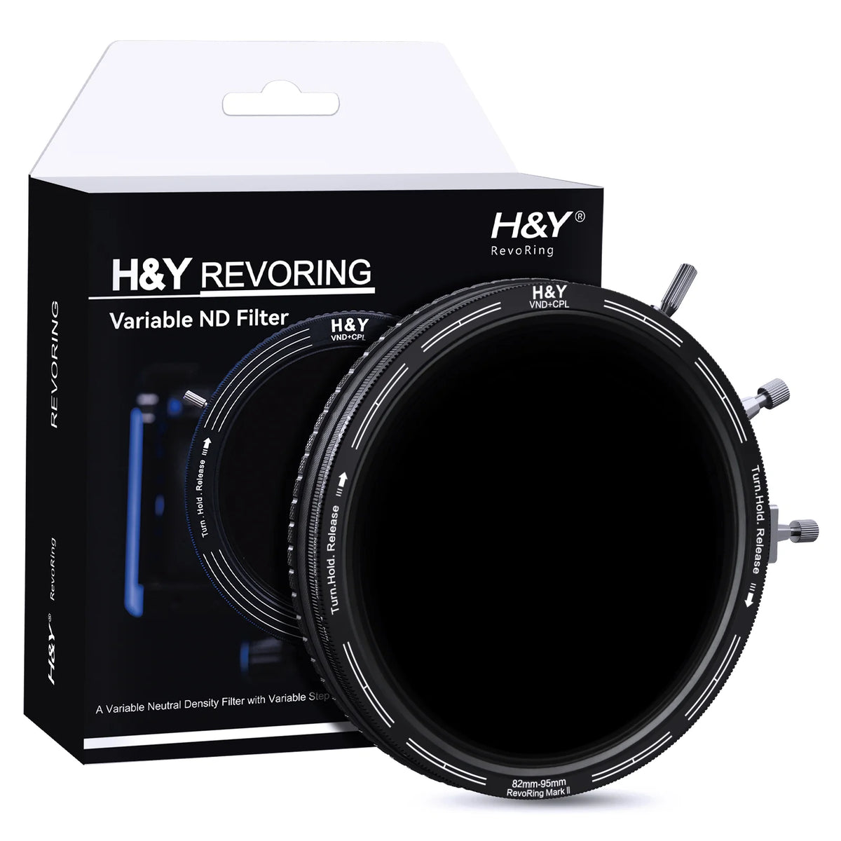 -H&Y Filters RevoRing MKII Variable ND3-ND1000 & Circular Polarizer Filter (82-95mm)-Variable Lens Adapter VND+CPL Filter-H&Y Filters