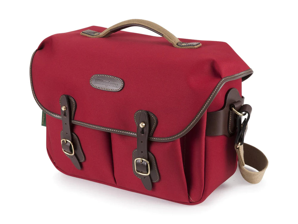 Billingham Hadley One Camera Bag - Burgundy Canvas / Chocolate Leather