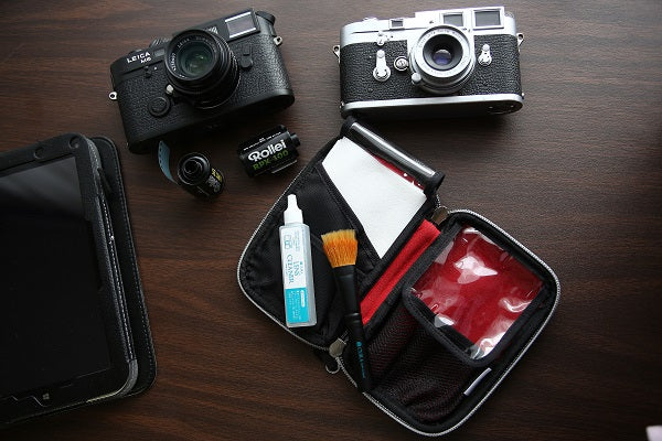 CURA CK-100 Cleaning Set Camel Leather Pouch - includes Kumano Brush + Lens Cleaner (15ml) + Micro Wiper (50 sheets) + Leather Pouch (Camel)