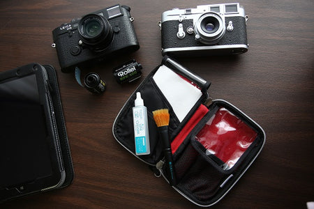 CURA CK-100 Cleaning Set Camel Leather Pouch - includes Kumano Brush + Lens Cleaner (15ml) + Micro Wiper (50 sheets) + Leather Pouch (Camel)