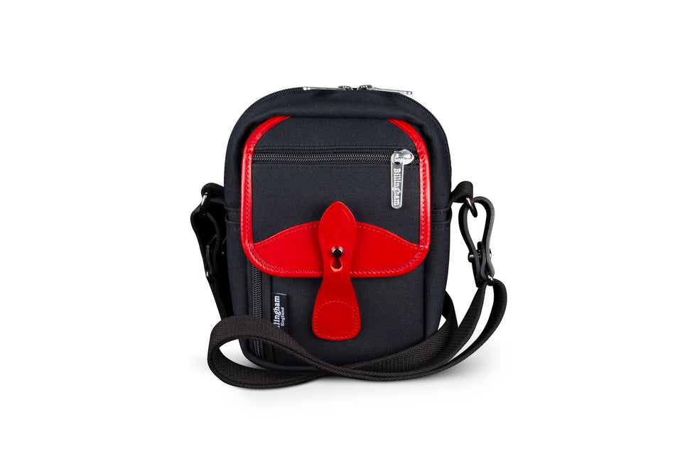 Billingham Compact Stowaway - Black FibreNyte / Red Leather