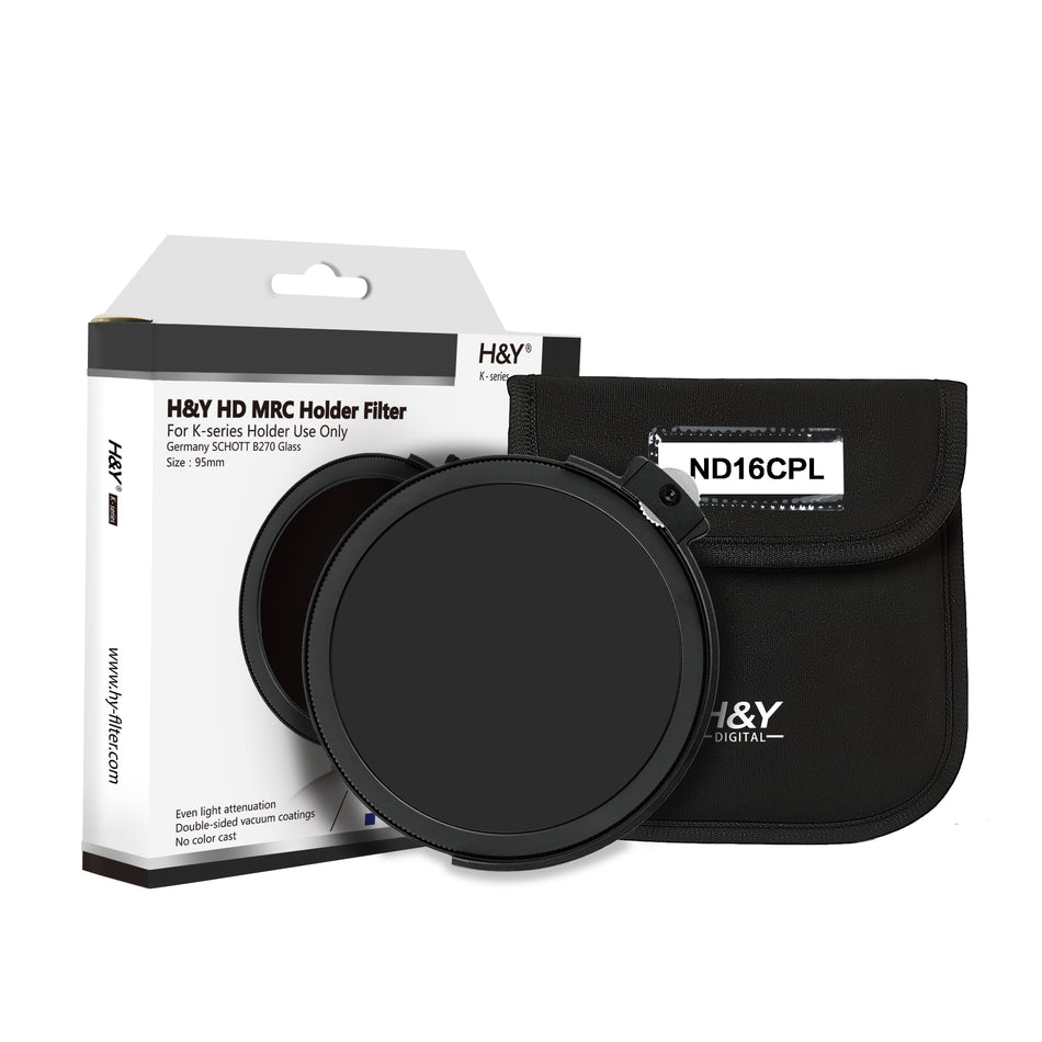 H&Y Filters Drop-in (95mm) ND16+CPL Filter for RevoRing Swift Drop-in Racks & K-Series Magnetic Holder