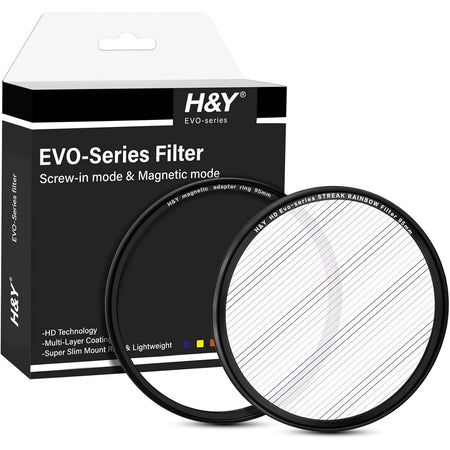 -H&Y Filters HD EVO-Series Magnetic Rainbow Streak Filter & Adapter Ring - 95mm-Streak Filters-H&Y Filters