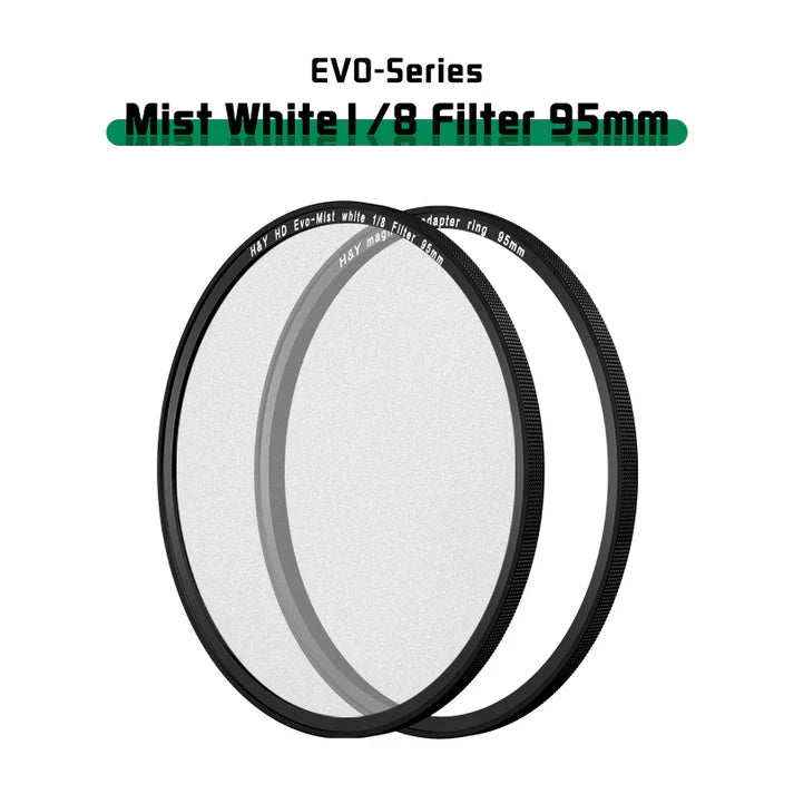 -H&Y Filters HD EVO-Series Magnetic White Mist (1/8) Filter & Adapter Ring - 95mm-White Mist Filters-H&Y Filters