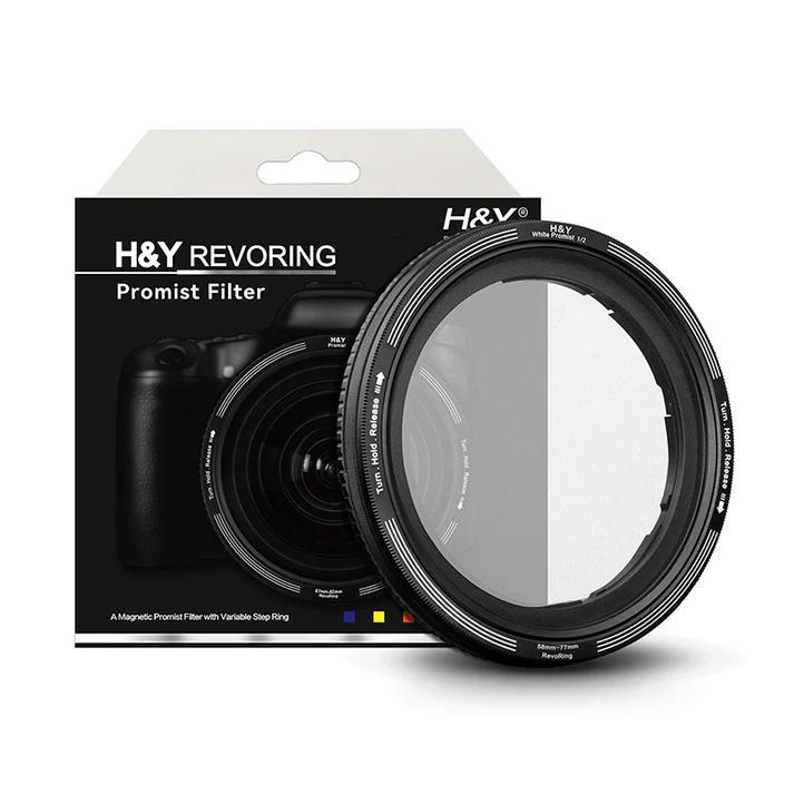 -H&Y Filters RevoRing White Promist (1/2) Filter (58-77mm)-Variable Lens Adapter Mist Filter-H&Y Filters