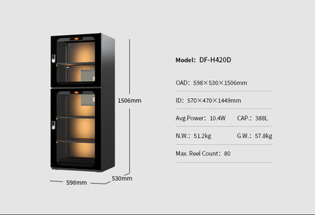 -LENTHEM DF-H420D (388 Litre) 3D Filament Dry Cabinet-Dry Cabinets-Lenthem