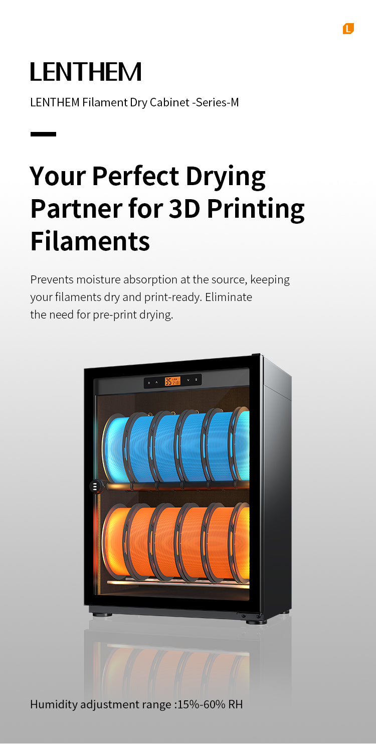 -LENTHEM DF-M050D (37 Litre) 3D Filament Dry Cabinet-Dry Cabinets-Lenthem