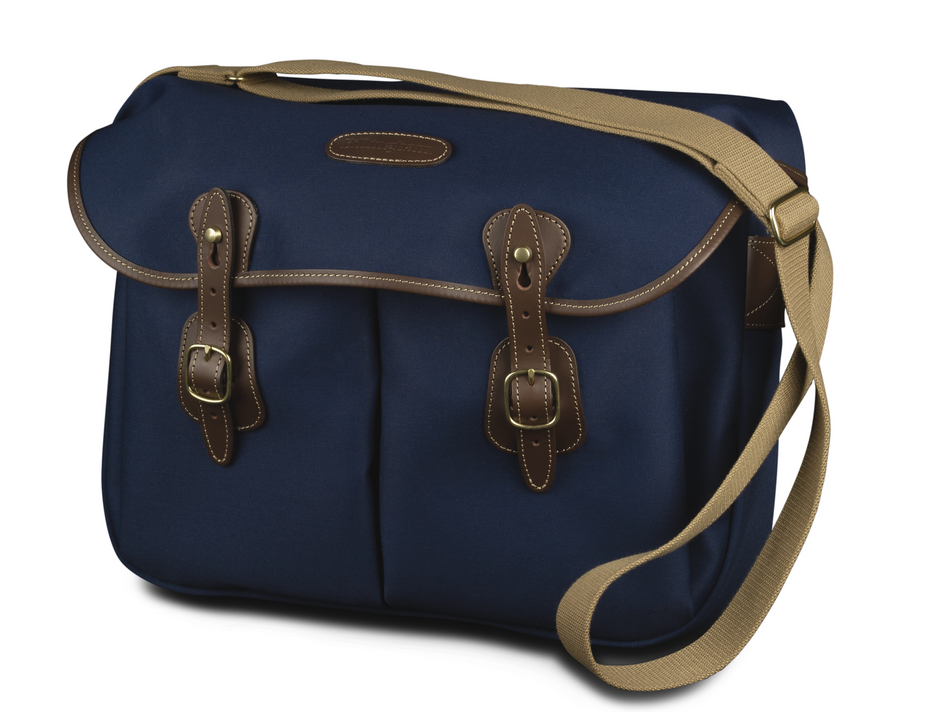 Billingham Hadley Large Camera Bag - Navy Canvas / Chocolate Leather