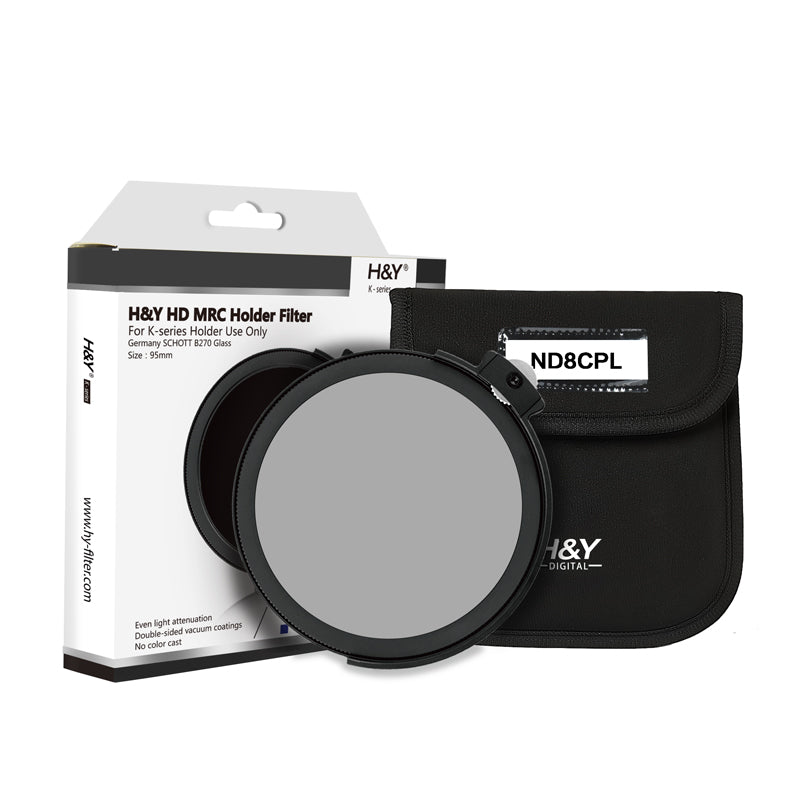 H&Y Filters Drop-in (95mm) ND8+CPL Filter for RevoRing Swift Drop-in Racks & K-Series Magnetic Holder