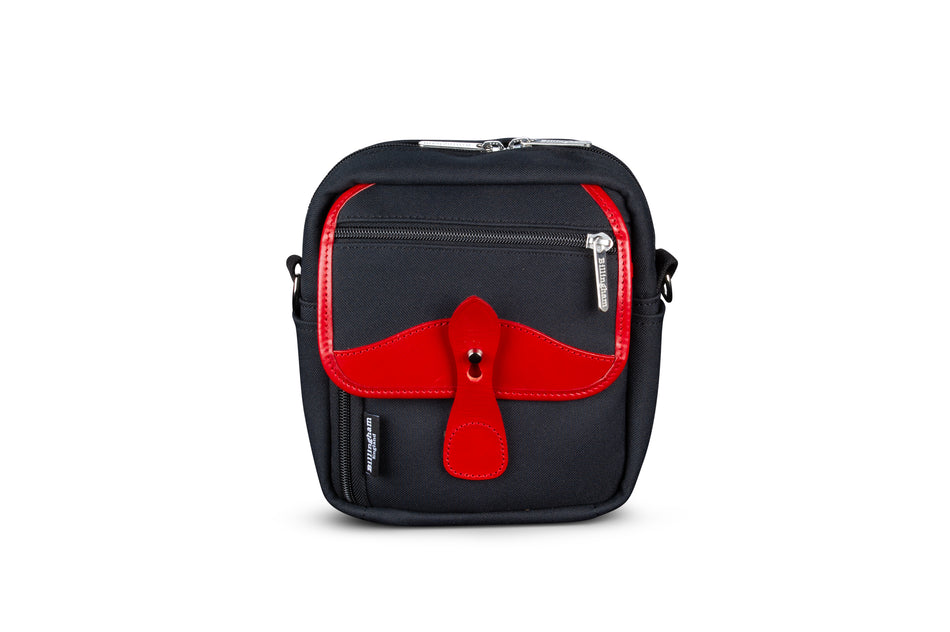 Billingham Pola Stowaway - Black FibreNyte / Red Leather