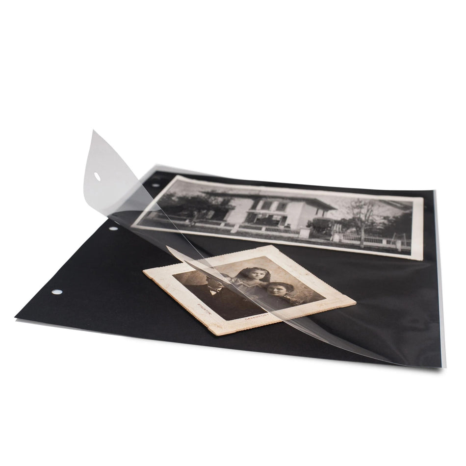 Print File 911PB pack of 10 3 mil Polyester Page Protector - Black Paper Insert-PF Label 9-3/16" x 11-1/2"