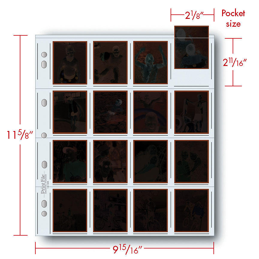 -Print File Archival 120-16HB Negative Storage Pages for 120 Film (100 Pack)-Negative Sleeves-Print File