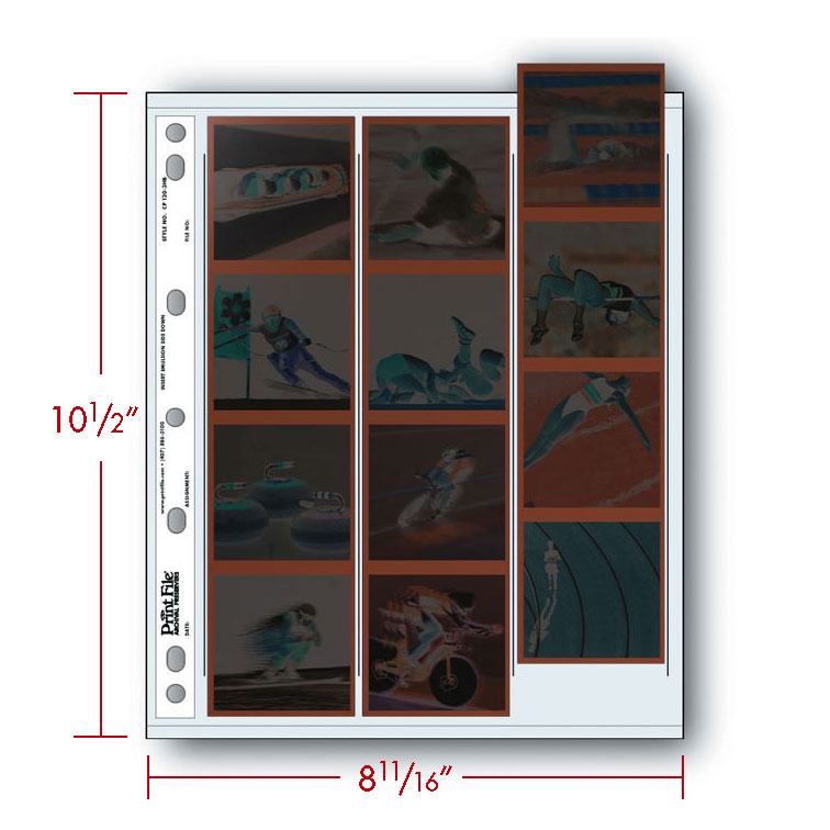 -Print File Archival 120-3HB Negative Storage Pages for 120 Film (100 Pack)-Negative Sleeves-Print File