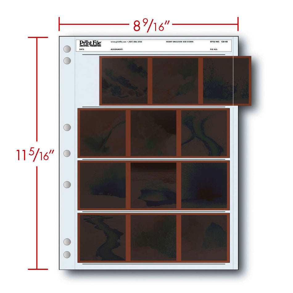 -Print File Archival 120-4B Negative Storage Pages for 120 Film (25 Pack)-Negative Sleeves-Print File
