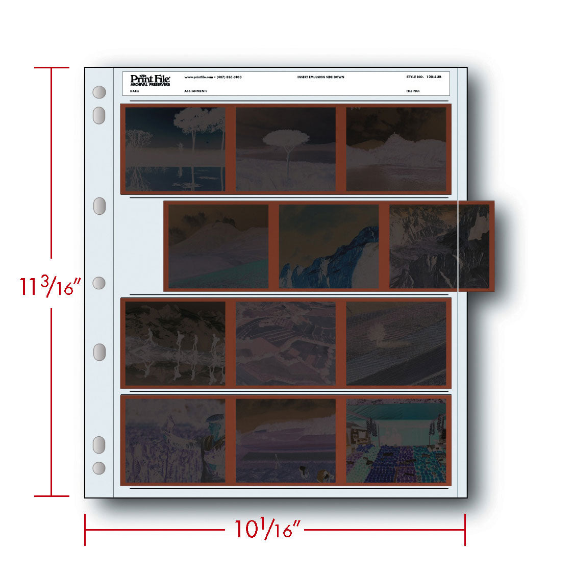 -Print File Archival 120-4UB Negative Storage Pages for 120 Film (100 Pack)-Negative Sleeves-Print File