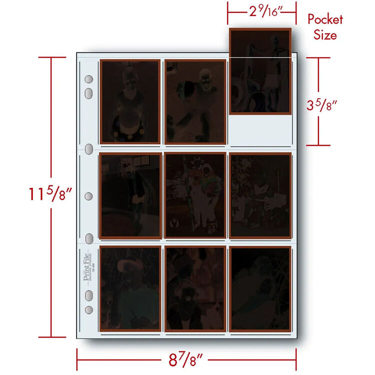 -Print File Archival 120-9HB Negative Storage Pages for 120 Film or Collectable Trading Cards (25 Pack)-Negative Sleeves-Print File