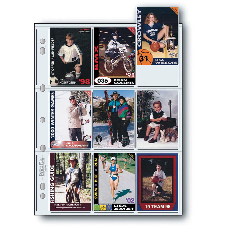 -Print File Archival 120-9HB Negative Storage Pages for 120 Film or Collectable Trading Cards (25 Pack)-Negative Sleeves-Print File