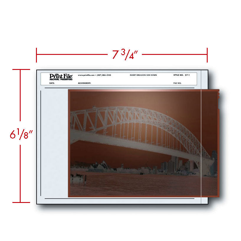 -Print File Archival 57-1 Negative Storage Pages for 5x7" Film (100 Pack)-Negative Sleeves-Print File
