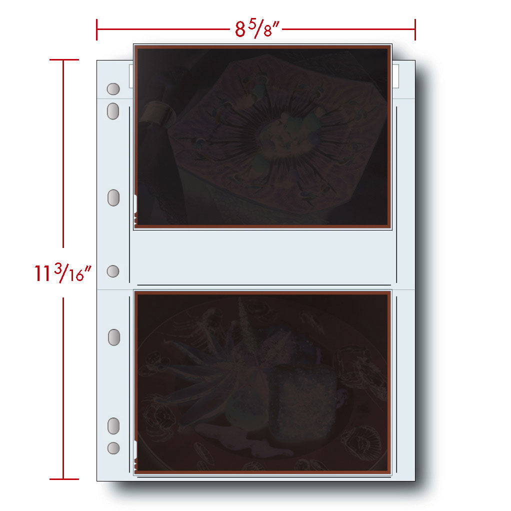 -Print File Archival 57-2B Negative Storage Pages for 5x7" Film (100 Pack)-Negative Sleeves-Print File