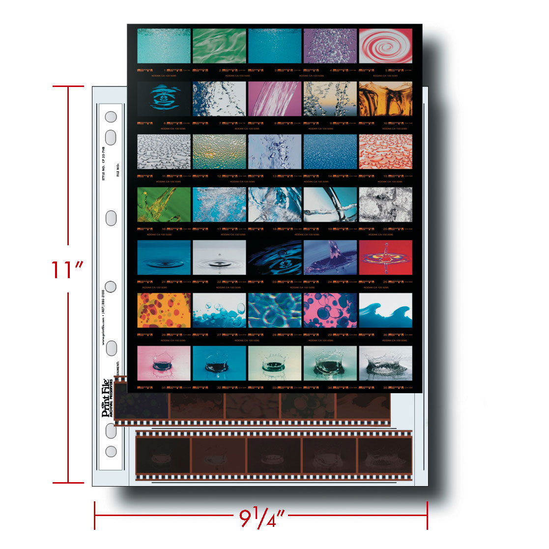 -Print File Archival CP 35-7HB Negative Storage Pages for 35mm Film Contact Print (25 Pack)-Contact Proofing Preservers-Print File