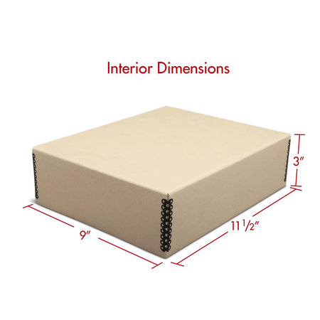 Print File TDF8113 Tan Drop-Front Metal Edge Archival Box 9x11-1/2x3