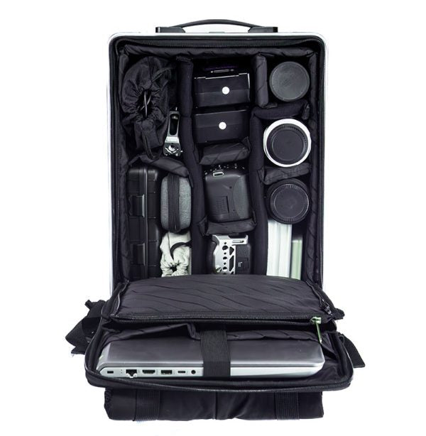 ALEON 17" Aluminium Camera Backpack with Padded Divider Set - Platinum Silver-Aluminium Backpacks-Kudos Cameras