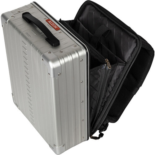 ALEON 16" Aluminium Camera Backpack with Padded Divider Set - Platinum Silver-Aluminium Backpacks-Kudos Cameras