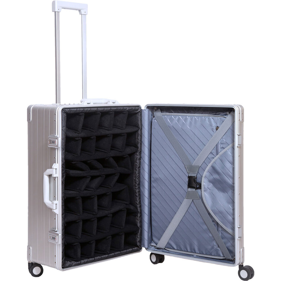 ALEON 21" Aluminium Camera Carry-On Case with Padded Divider Set - Platinum Silver-Aluminium Cases-Kudos Cameras